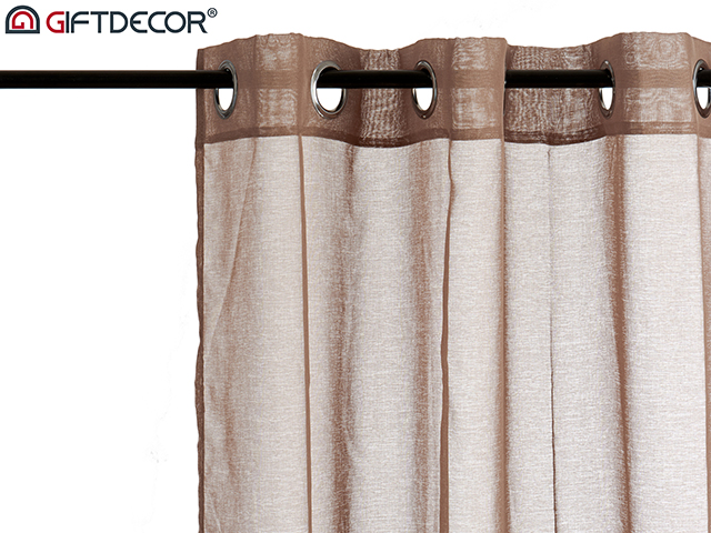 Brown lace curtain 140x260 cm