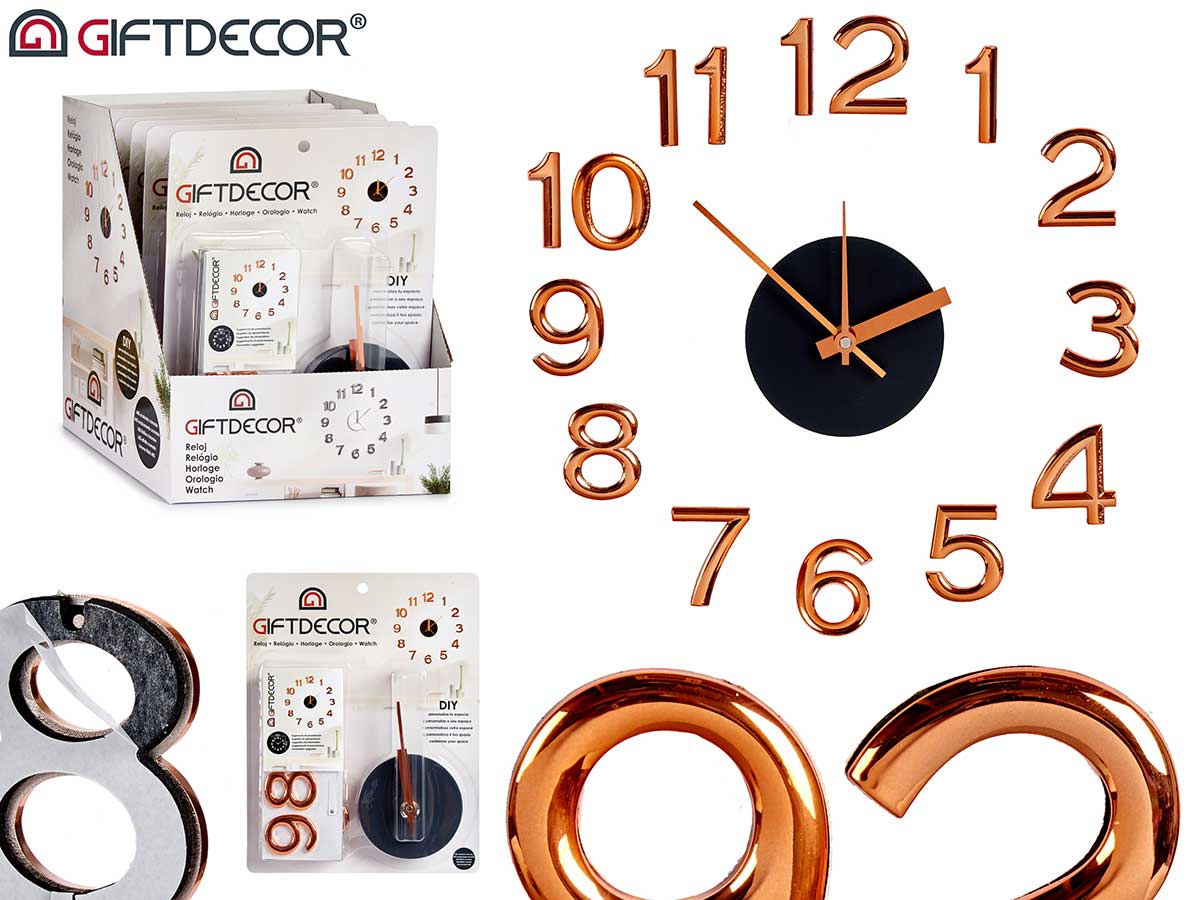 Copper numbers wall sticker watch