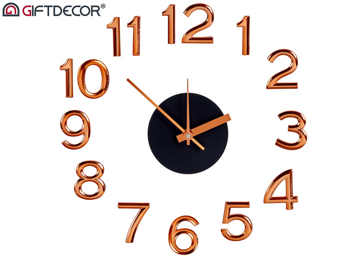 Copper numbers wall sticker watch - Imagen 2
