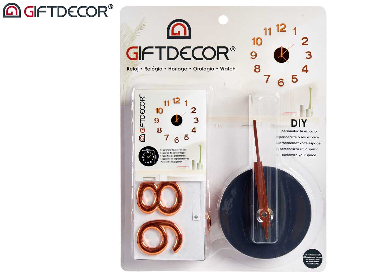 Copper numbers wall sticker watch - Imagen 3